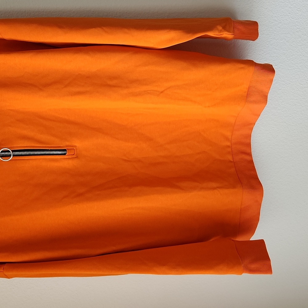 Orange sweatshirt 1/4 zip pullover Unisex Sz M running visible biking outdoors - Picture 3 of 9